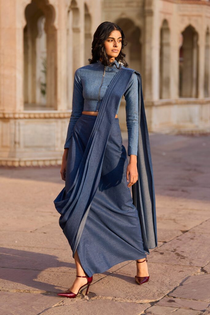 Denim Saree Fabric