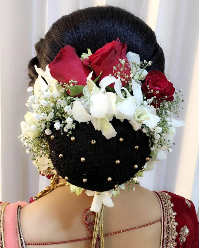 Floral Bun Hairstyle