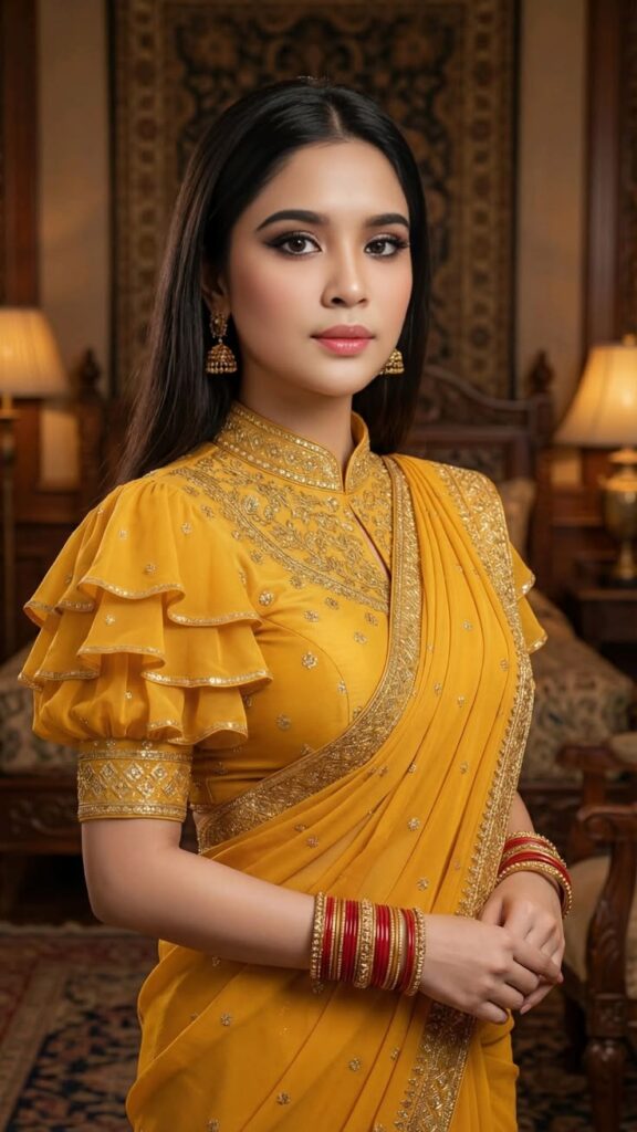  Ruffle Sleeve Blouse Designs