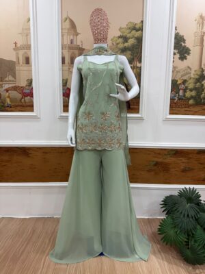 3 PIECES SUIT PAIR WITH EMBROIDERY WORK & FANCY LACE