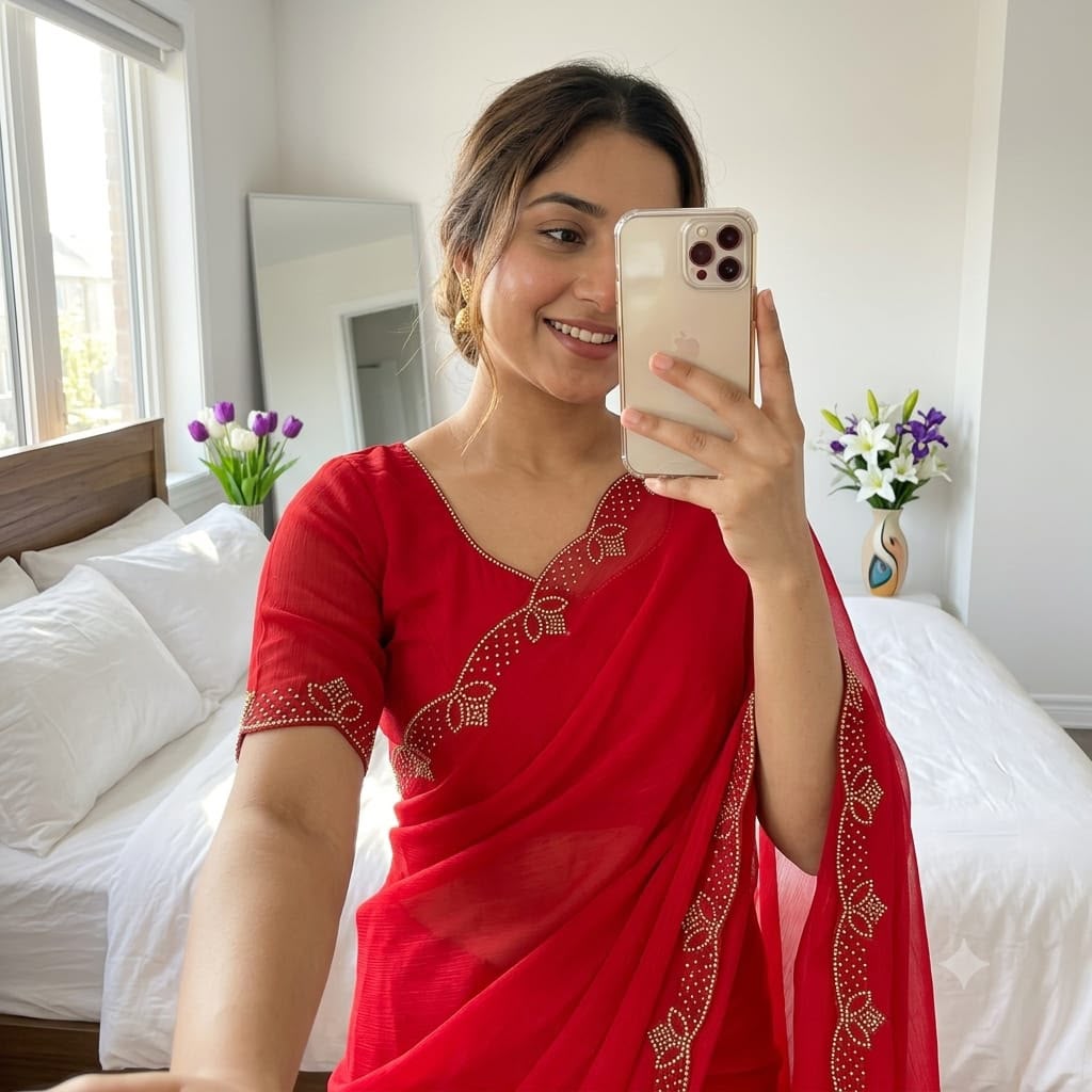 NEW TRENDING SIROSKI WORK SAREE - Image 6